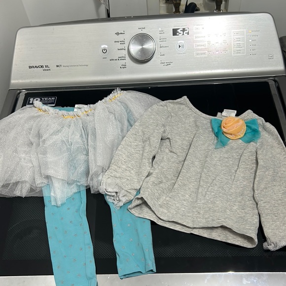 Girls two piece matching set stars sparkle tutu tulle flower fancy - Picture 1 of 5